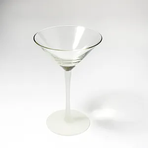 Clear Martini Glasses with frosted base and stem - 6.75