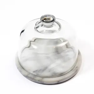 Vintage Marble and Glass Cheese Dome - 6