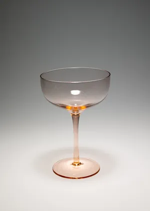 Rose color martini glass single