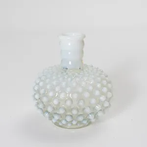 White Fenton Hobnail Opalescent bud vase Perfume Bottle - 4.5