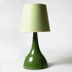 Large Green Ceramic Lamp with butterfly cutout lampshade 