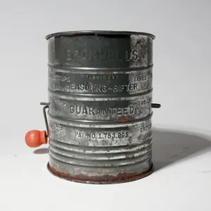 Vintage Bromwell Tin Flour Sifter Red Handle