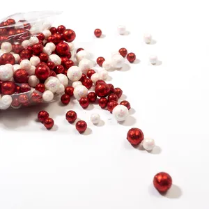 Glittery Red and white balls Christmas Decor