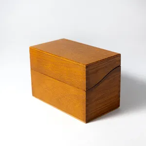 Solid Wood Index card, Recipe card box with a hinged Lid