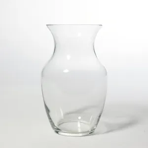 Flower Vase Hourglass Shaped Oval Clear Glass - 8