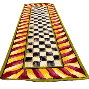 MacKenzie-Childs, Courtly Check Rug, 2’6″ x 8′ Runner, Red & Gold, Whimsical