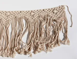 Off White, Gray Macrame Wall Hanging