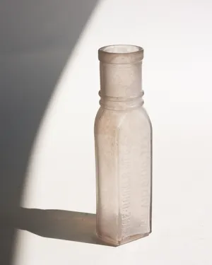 Vintage, Antique Jar or Bottle, Clear Glass, Tall Slender, Shabby Sheik