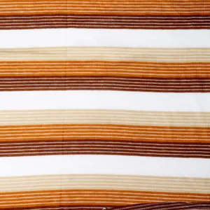 Vintage Fabric Dark Browm Light Brown Cream striped Jersey - 19