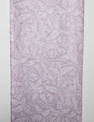 Fabric: Light Purple Cotton Fabric with Leaf or Feather Design