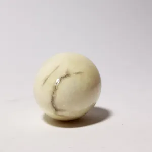 Polished Cream Marble Egg Veined Decorative Stone Orb