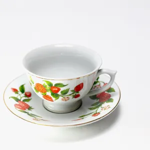 Vintage Teleflora Gift Strawberries Tea Cup & Saucer
