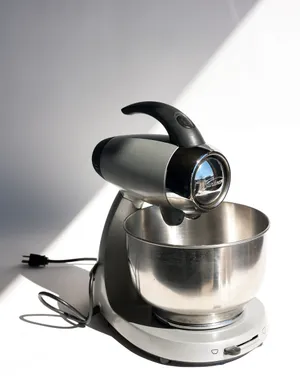 Silver Stand-up Mixer Mod, Retro, Cosmic, appliance, kitchen, baking
