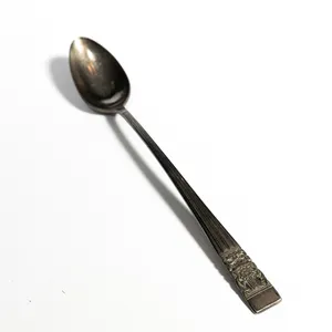Coronation Silverplate Iced Tea Spoon, Patina, Antique, Vintage - 7.5