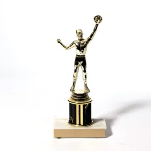 Vintage Childrens trophy gold statue with marble bottom gold. Baseball - 9