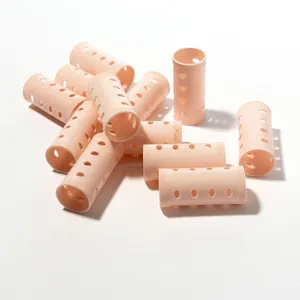 Pink Curler, Vintage Wide Cylinders With Hole Set of 11 - 2.75
