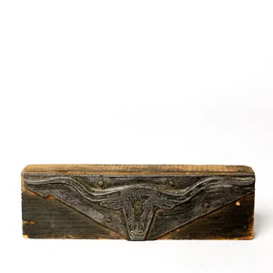 Vintage Metal Custom Longhorn Ink Stamp 