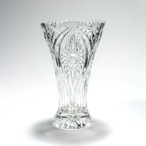 Heavy Bavarian Clear Crystal Flower Vase - 8.5