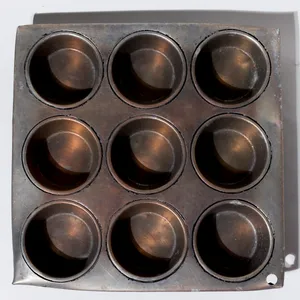 Vintage Steel Nine Cup Commercial Muffin Tin