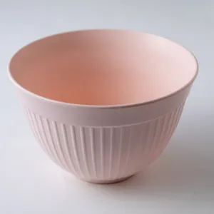 Tall Ribbed Pink Melamine Nesting Bowl - 8
