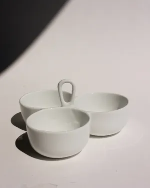 Crate and Barrel 3 Part Server White Condiment