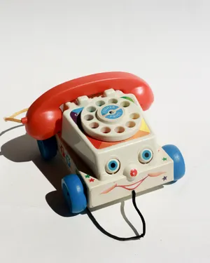 Vintage Fisher Price Chatter Telephone Toy Rotary Clicking Phone Moving Eyes Classic