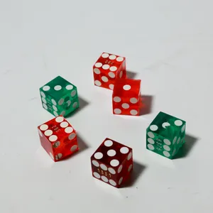 Serialized Lucite Casino Dice Red Green Vintage Set