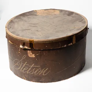 Vintage Brown Hat Box from Stetson, Forgotten Closet Attic piece
