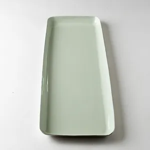 Mint Green Long Rectangle Metal Tray - 16
