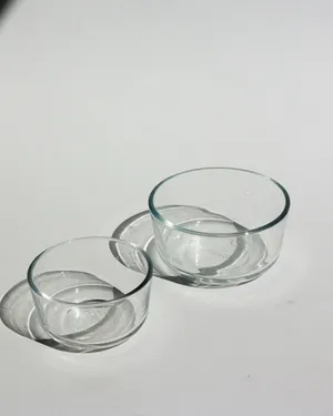Pyrex clear glass nesting mixing bowls