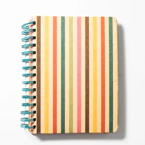 Vintage Used Diary with muted colored striped.