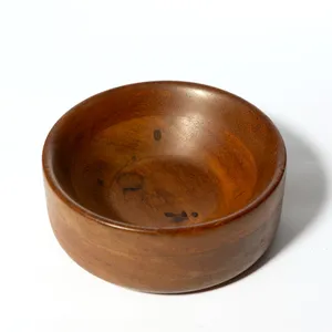Vintage Teak Bowl Solid Wood, Deep - 2.5