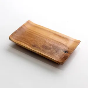 Food Safe Rectangle shaped Solid wood hand carved sushi plates, chopstick rests Platters, Trays, Serviceware
