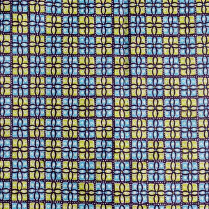 Blue and Green Checkered pattern fabric - 44