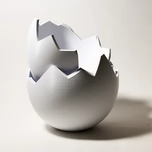 Giant Cracked Eggshell White Sculptural Oversized 3D Printed Prop, Easter, Holiday