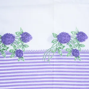 Vintage Fabric White with Purple Flowers - 36
