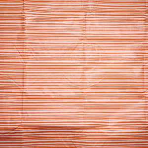 Retro Orange White Striped Carnival Vinyl Tablecloth Prop