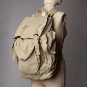 Hiking Military Style Canvas Backpack Rucksack - 20