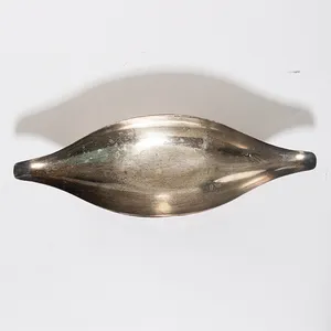 Vintage Mid Century Silver Plate Long Oval Decorative Serving Dish, nut bowl, sauce or gravy - 12