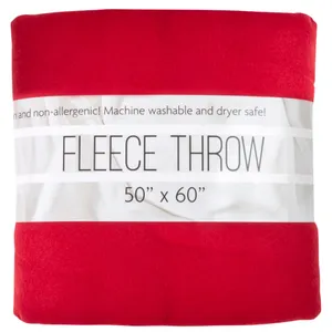 Red Fleece Plush Throw Blanket 50x60