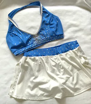Custom AKD Royal/white top/ Dallaswear skirt Medium