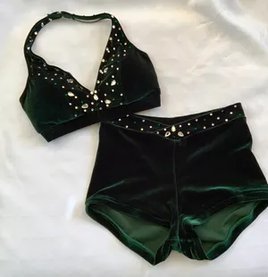 Custom dark green Velvet small