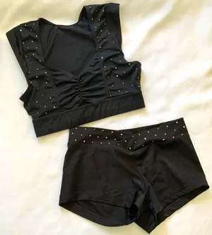 Standard cap sleeve black Small top/ XS shorts