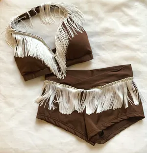Max Bling brown/white fringe small