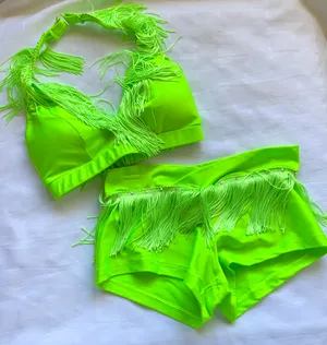 Max Bling neon green fringe Small