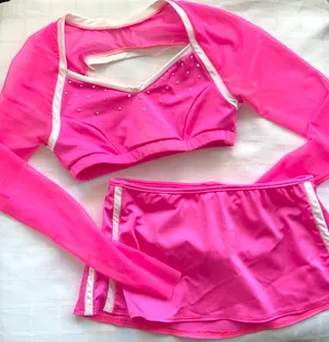 Custom AKD neon pink skirt set Small