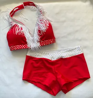 Custom Red/white fringe Small