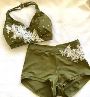 Custom Army Green/white Applique medium