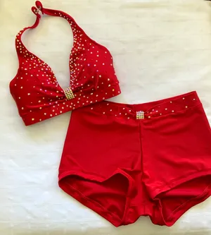 Custom Red pinch set midrise Small