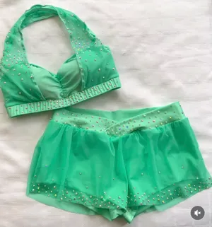 Max Bling mesh overlay Mint Skirt Small